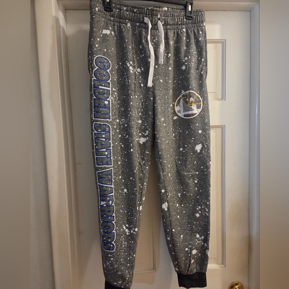 NBA Golden State Warriors Gray And White Sweatpants